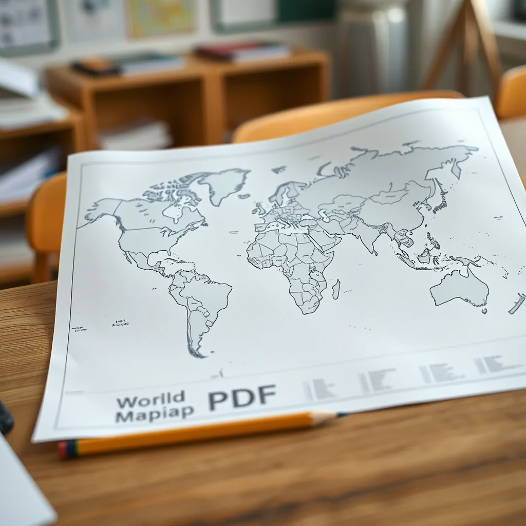 Carte du monde vierge à imprimer 2026 | PDF gratuit